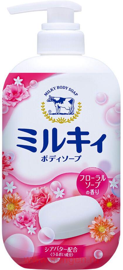 Жидкое молочное мыло для тела COW Мilky Body Soap, с маслом ши и ароматом цветов, 550мл.