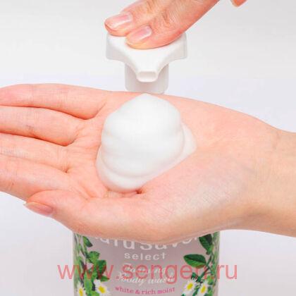 Мыло-пенка для тела KOSE Softymo Natu Savon Foam Body Wash, увлажняющее, с растительными ингредиентами, с ароматом персика, розы и лилии, 450мл.
