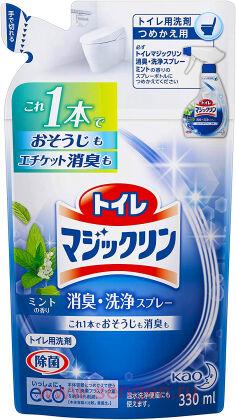 Чистящее и дезодорирующее средство для туалета KAO Toilet Magiclean Mint, с ароматом мяты, запасной блок, 330мл.