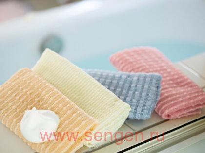 Массажная мочалка AISEN Foam Holic средней жесткости, бежевая, 28Х100см.