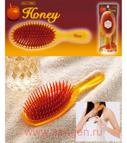 Щетка массажная VeSS Honey Brush, для увлажнения и блеска волос, с мёдом и маточным молочком пчёл, круглая.