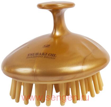 Щетка массажная и очищающая Ikemoto Head Spa Tsubaki Oil Shampoo Brush, с маслом камелии.