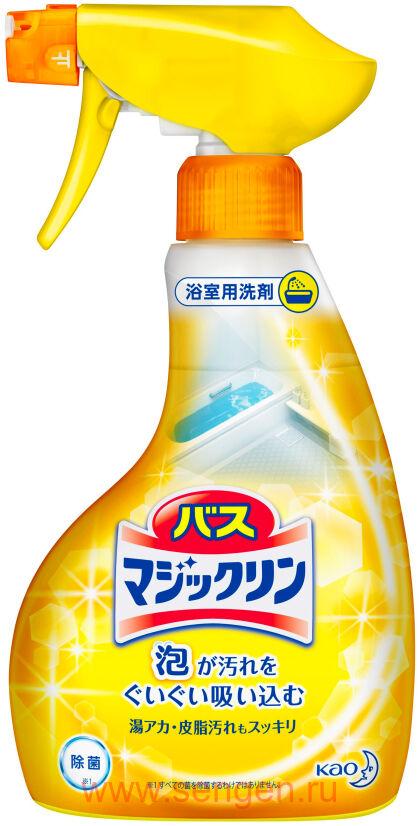 Чистящий спрей-пенка для ванны KAO Bath Magiclean Foaming Spray, с ароматом лимона, 380мл.