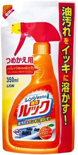 Чистящее средство для кухонных плит LION Look For Kitchen Range Spray, с ароматом апельсина, запасной блок, 350мл.