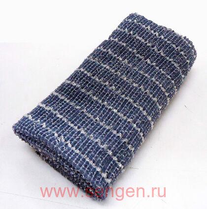 Массажная мочалка OHE AWAYUKI "Увлажняющая пена", средней жесткости, серая, 28Х100см