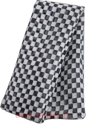 Мочалка массажная мужская AISEN Men's Body Towel Checked Pattern, жесткая, удлиненная, черно-белая, размер 28Х120см.