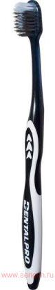 Зубная щётка с платиновой коллоидной керамикой DENTALPRO Black-Dia Super-fine Hair Compact, многоуровневая с ультратонкой щетиной алмазной формы, с компактной головкой, средней жесткости.