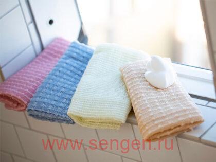 Массажная мочалка AISEN Foam Holic средней жесткости, бежевая, 28Х100см.