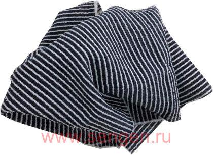 Мочалка массажная мужская AISEN Men's Body Towel Super Hard, сверхжесткая, удлиненная, чёрная в белую полоску, размер 25Х120см.