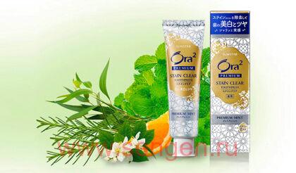 Отбеливающая зубная паста SUNSTAR Ora2 Premium, премиум, со вкусом мяты, 100г.