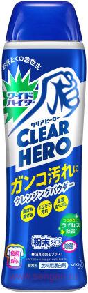 Кислородный порошковый пятновыводитель KAO Clear Hero Cleansing Powder, широкого спектра действия, отбеливающий, 530г.