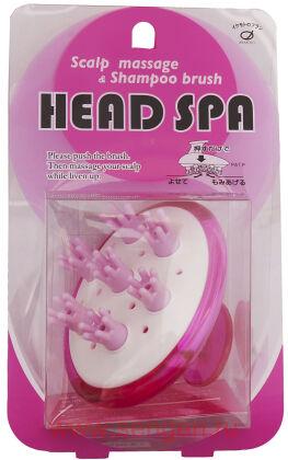 Щетка Ikemoto Head Spa Brush, для массажа кожи головы и мытья волос, розовая.