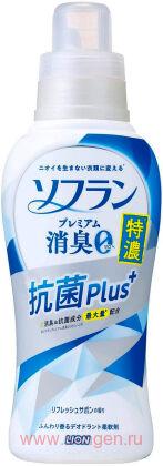 Кондиционер для белья LION Soflan Premium Antibacterial Plus, с антибактериальным эффектом, с цветочно-цитрусовым ароматом, бутылка с колпачком-дозатором, 540мл.