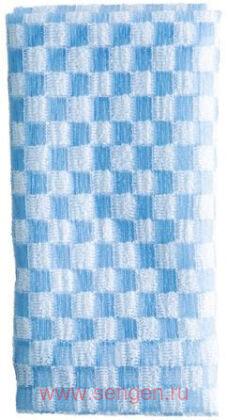 Массажная мочалка AISEN Deo-chitosan, с хитозаном и дезодорирующим эффектом, жесткая, бело-голубая, 28Х100см.