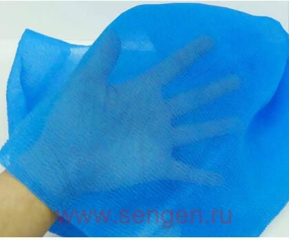 Мочалка для душа OHE Cure 2 из 100% ультратонкого нейлона, жесткая, синяя, размер 28Х110см.