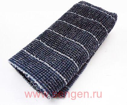 Массажная мочалка OHE AWAYUKI "Увлажняющая пена", жесткая, серая, 28Х100см.