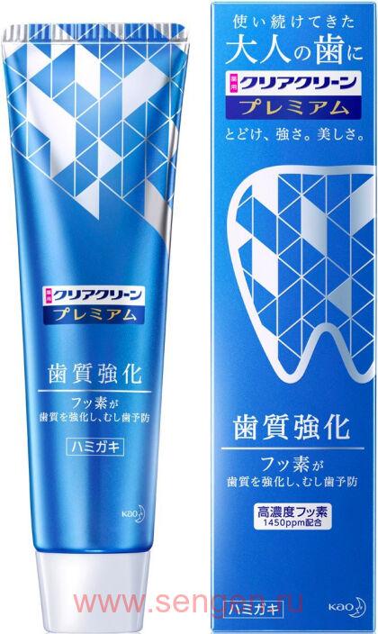 Премиальная зубная паста KAO Clear Clean Premium Tooth Strengthening, для укрепления и оздоровления зубов, со вкусом мяты, 100г.