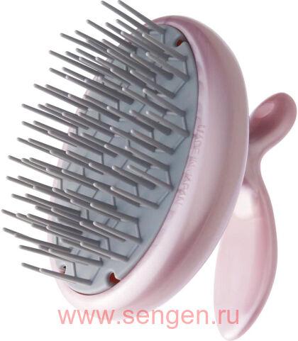 Массажная щетка для мытья головы VeSS Hairdressing Smooth Shampoo Brush, нежно розовая.