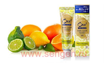 Отбеливающая зубная пастаSUNSTAR Ora2 Premium, премиум, с цитрусово-мятным вкусом, 100г.