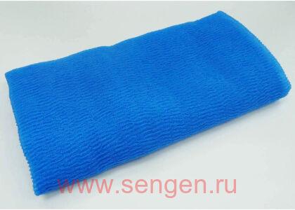 Мочалка для душа OHE Cure 2 из 100% ультратонкого нейлона, жесткая, синяя, размер 28Х110см.