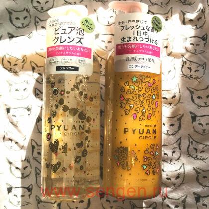 Кондиционер для волос KAO Merit Pyuan "Circle", с ароматом персика и сливы, 425мл.