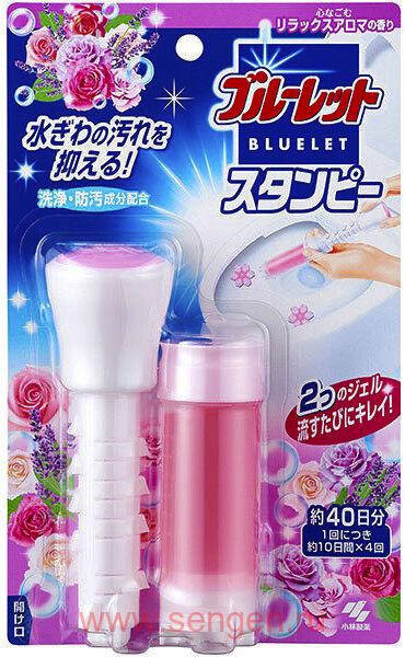 Дезодорирующий очиститель-цветок для туалетов, KOBAYASHI Bluelet Stampy Relaxing Aroma, с цветочным ароматом, 28г