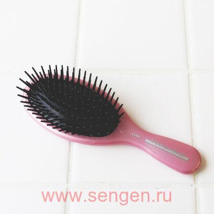 Щетка массажная VeSS Mineralion Brush, для сухих, ослабленных волос с минералами горных пород, круглая, розовая.