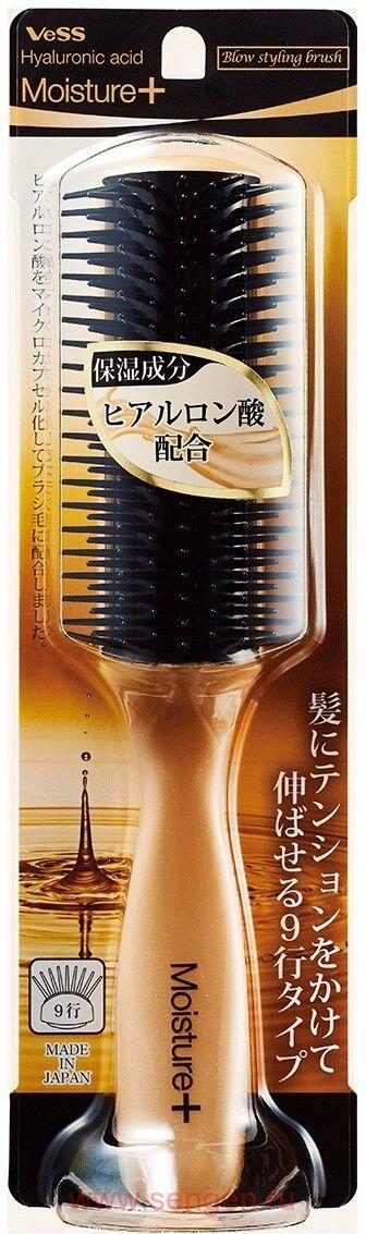 Массажная щетка VeSS Hyaluronic Acid Moisture+, с гиалуроновой кислотой, для укладки волос.