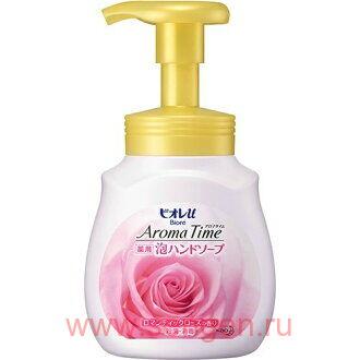 Пенное мыло для рук KAO Biore U Aroma Time с антибактериальным эффектом и ароматом розы, 230мл.