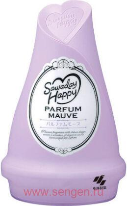 Освежитель воздуха для комнаты KOBAYASHI Sawaday Happy Parfum Mauve, цветочно-фруктовый аромат с элегантными нотками жасмина и цитрусов, 120г.