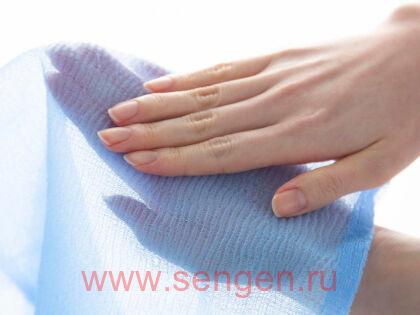 Массажная мочалка AISEN AWATATSU жесткая, удлиненная, голубая, 28Х110см.