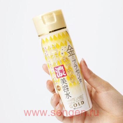 Концентрированный увлажняющий и подтягивающий лосьон-сыворотка 2 в 1 для кожи лица и шеи MICCOSMO "WHITE LABEL Premium Placenta Gold Rich Essence", с плацентой, 180мл.