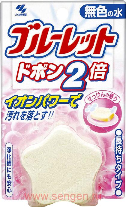 Таблетка для бачка унитаза очищающая и дезодорирующая, KOBAYASHI Bluelet Dobon Double Soap, с ароматом мыла и чистоты, 120г