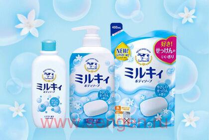 Жидкое молочное мыло для тела COW Мilky Body Soap, c маслом ши и ароматом цветочного мыла, 550мл.