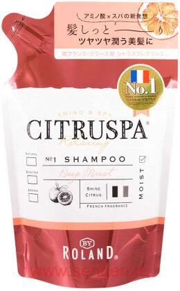 Увлажняющий и восстанавливающий шампунь для волос COSMETEX ROLAND Citruspa Moist, на основе натуральных растительных масел и морских минералов, с цветочно-цитрусовым ароматом, мягкая упаковка, 400мл.