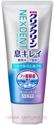 Лечебно-профилактическая зубная паста KAO "Clear Clean NEXDENT Breath Clean Fresh Mint", освежающая дыхание, со вкусом натуральной мяты, 110г.
