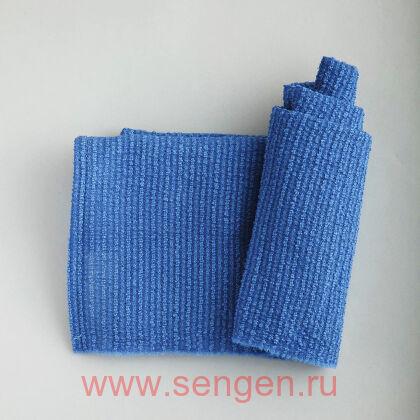 Мочалка массажная AISEN Men's Skin Texture мужская, жесткая, удлиненная, 25Х120см, синяя.