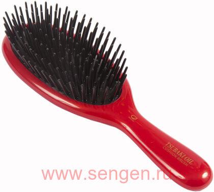 Щетка Ikemoto Tsubaki Oil Cushion Brush для ухода и восстановления поврежденных волос с маслом камелии японской.