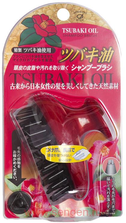 Щётка массажная и очищающая Ikemoto Tsubaki Shampoo Brush, с маслом камелии японской.