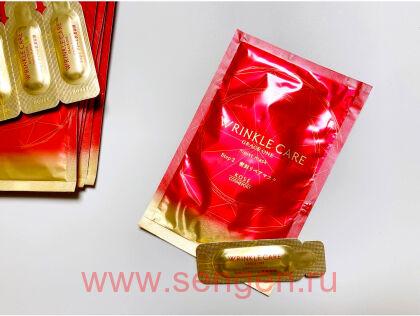 Двухэтапная тканевая маска для лица KOSE Grace One Wrinkle Care Double, разглаживающая морщины, с цветочным ароматом (в упаковке: 7ампул с кремообразной эссенцией + 7масок).