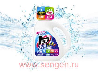 Жидкое средство для стирки белья LION Top Clear Liquid, с ферментами, цветочный аромат, 900г.