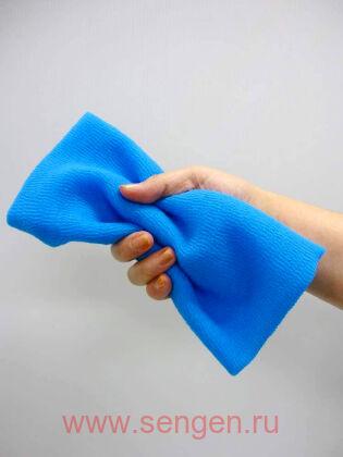 Мочалка для душа OHE Cure 2, средней жесткости из 100% ультратонкого нейлона, голубая, размер 28Х110см.