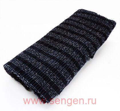 Массажная мочалка OHE AWAYUKI "Увлажняющая пена" сверхжесткая, удлиненная, чёрная, 28Х120см.