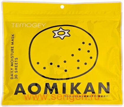 Увлажняющая тканевая маска для лица SPC TEMOGEY Aomikan "Зеленый Мандарин", 30шт. в мягкой zip-упаковке.