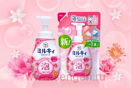 Увлажняющее мыло-пенка для тела COW Milky Foam Floral Soap, с маслом ши и скваланом, с ароматом пиона и розы, 600мл.