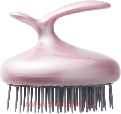 Массажная щетка для мытья головы VeSS Hairdressing Smooth Shampoo Brush, нежно розовая.