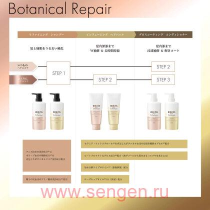 Кондиционер для волос KOSE Bioliss Botanical Esthetique Gloss Coating, для придания гладкости и блеска волосам, с ароматом пиона и свежих ягод, 500мл.