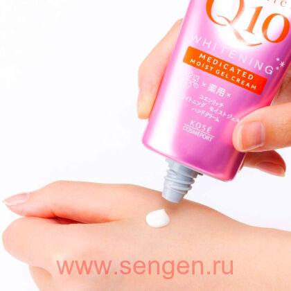 Легкий гелевый крем для рук KOSE Coen Rich Q10 Moist Gel, с коэнзимом Q10, с увлажняющим, осветляющим и омолаживающим дейстием, с легким цветочным ароматом, 80г.