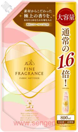 Парфюмированный кондиционер-ополаскиватель для белья NS FAFA JAPAN Fine Fragrance Amour, с цветочно-шипровым ароматом, сменная упаковка, 800мл.