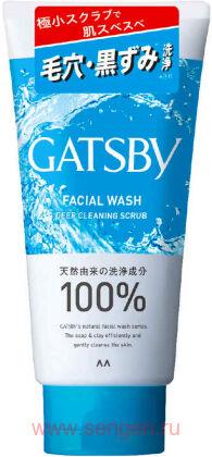 Пенка с микрочастицами скраба MANDOM Gatsby Facial Wash Deep Cleaning Scrub для ухода за нормальной, жирной и проблемной кожей, с освежающим цитрусовым ароматом, 130г.